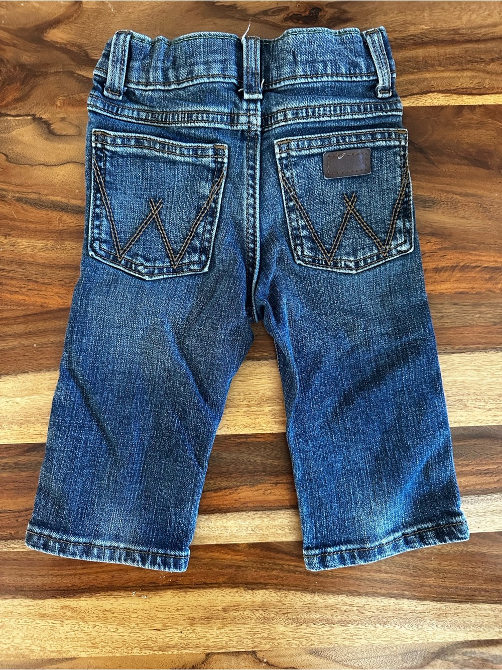 Wrangler Kids Dark Blue Denim Jeans with Contrast Stitching